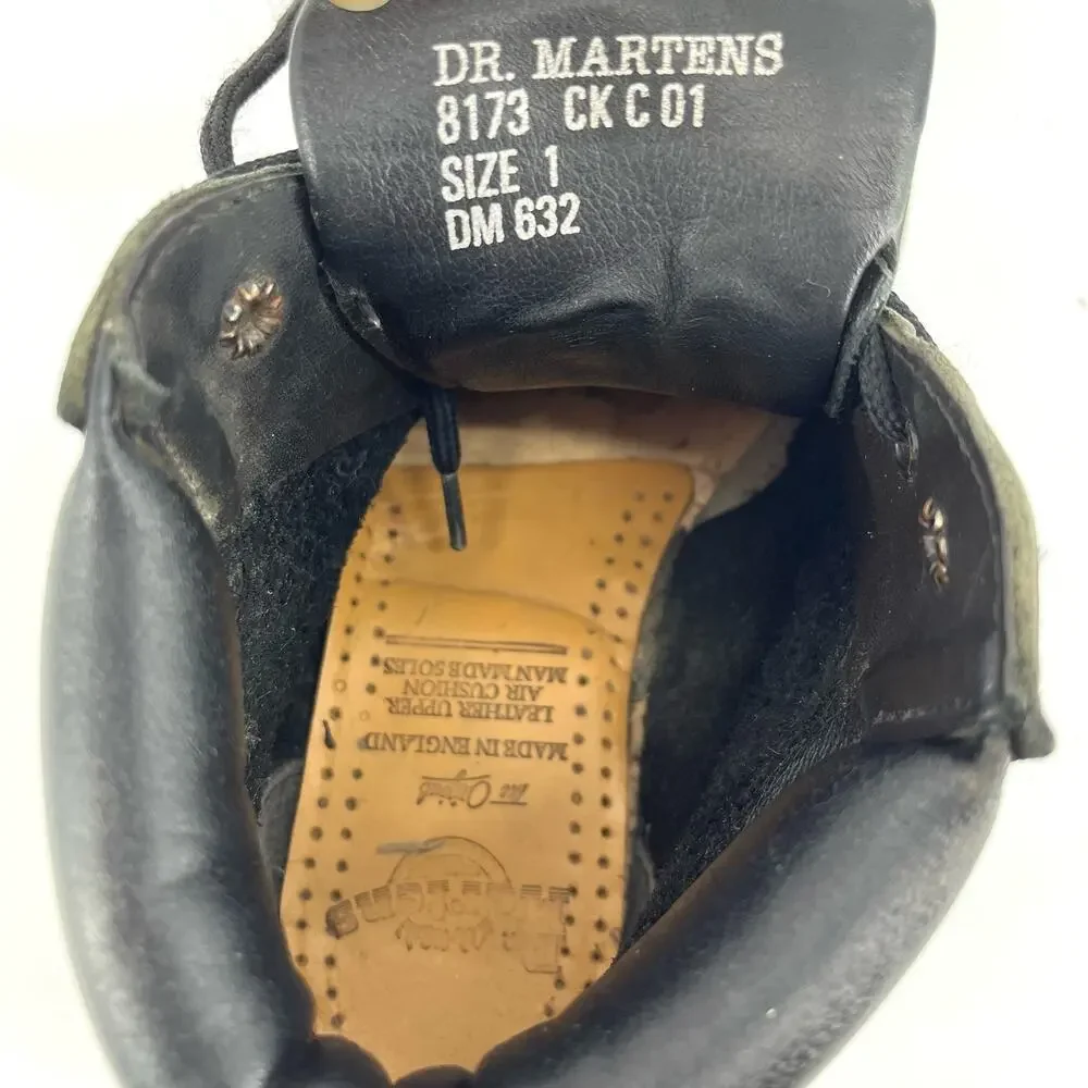 Doc‎ Dr. Martens Kids 8173 Black Leather Ankle Boots Originals England (Youth 2)